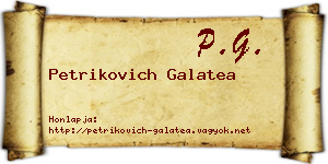 Petrikovich Galatea névjegykártya